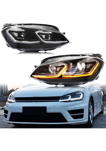 Vw Golf 7 2015-2016 7.5 Dizayn Kayar Sinyalli Krom J Ön Far