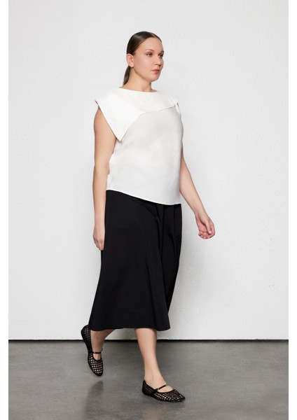 Odıe Büyük Beden Dökümlü Bluz Ekru fiyatları