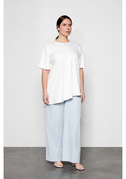 Avalon Kısa Kollu Büyük Beden Bluz Ekru fiyatları