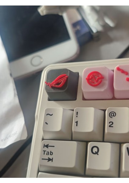 Rog Logolu Özel Keycap 3'lü Set | Mekanik Klavye Tuş Takımı | Asus Gaming Temalı Tuş Seti