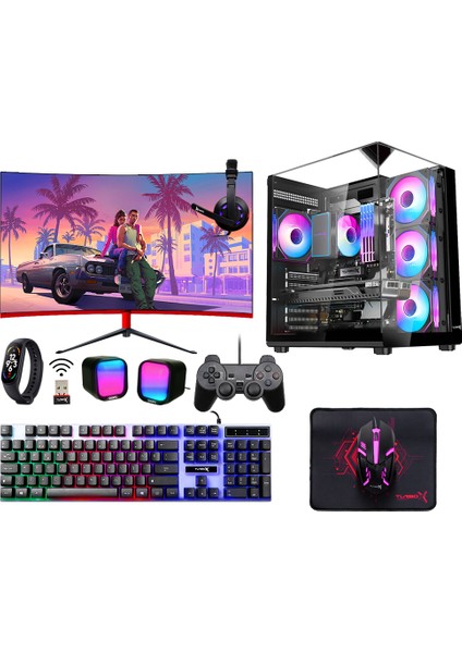 TX6391 Ryzen 5 5500 32GB 1tb Nvme SSD 8gb RX580 23.8 Curved Monitör Oyun Hazır Sistem