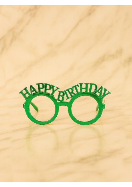 Happy Birthday Gözlük Doğum Günü Parti Aksesuarı Yeşil