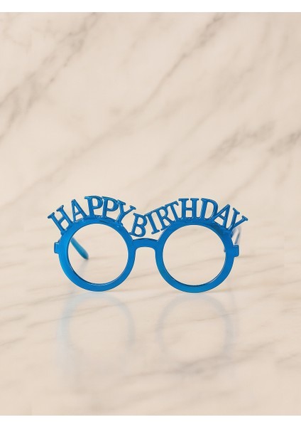 Happy Birthday Gözlük Doğum Günü Parti Aksesuarı Mavi