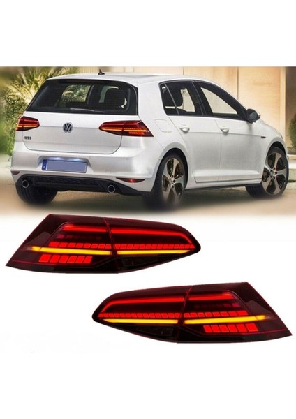 Vw Golf 7.5 2017-2019 Uyumlu Kırmızı Kayar Sinyali Ledli Arka Stop Lambası