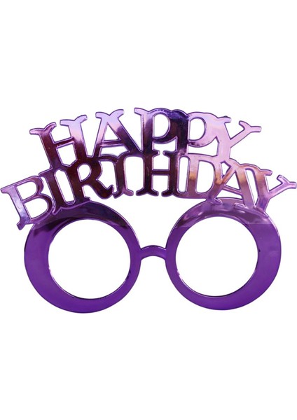 Happy Birthday Yazılı Doğum Günü Partisi Gözlüğü Mor modelleri
