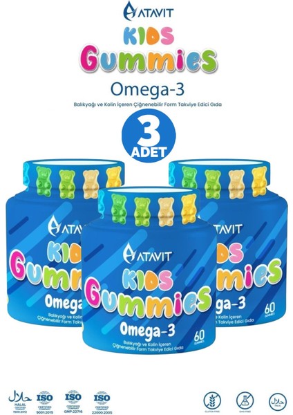 Atavit Kids Omega-3 60 Gummies 3 Adet