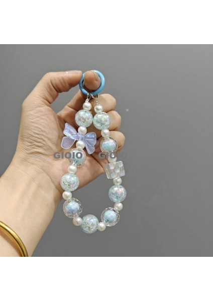 Yay Boncuklu Cep Telefonu Zinciri Şanslı Anahtarlık Kolye Sevimli Sırt Çantası Dekorasyon Kordon (Yurt Dışından)