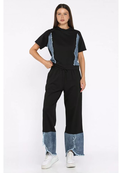 Kadın Kot Garnili Püsküllü Tişört Pantolon Ikili Takım P-00015514 fiyatları