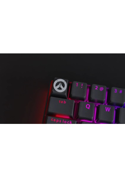 Overwatch Temalı Keycap (2'li Set) | Gri-Siyah Renk | Mekanik Klavyelere Özel Tuş Başlığı Seti