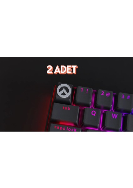 Overwatch Temalı Keycap (2'li Set) | Gri-Siyah Renk | Mekanik Klavyelere Özel Tuş Başlığı Seti fiyatları