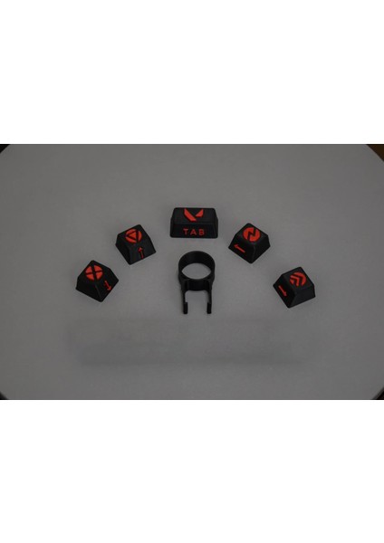 Valorant Temalı 5’li Özel Keycap Seti Sökücü | W A S D Tab | Fps Oyuncuları Için Tasarım Tuşlar