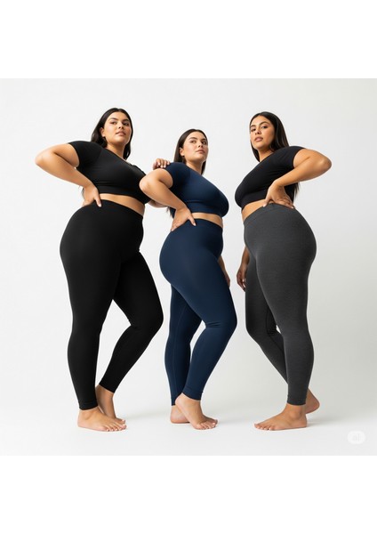 | 3 Renk 3ADET Battal Beden Kışlık Termal Tayt (Lacivert Antrasitsiyah ) modelleri