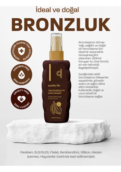 Yoğun Bronzlaştırıcı Yağ - Güneşsiz Bronzlaştırıcı - 110 ML fiyatları