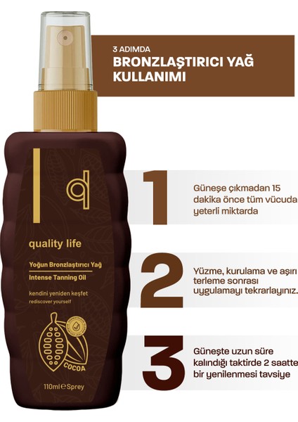 Yoğun Bronzlaştırıcı Yağ - Güneşsiz Bronzlaştırıcı - 110 ML fırsatları
