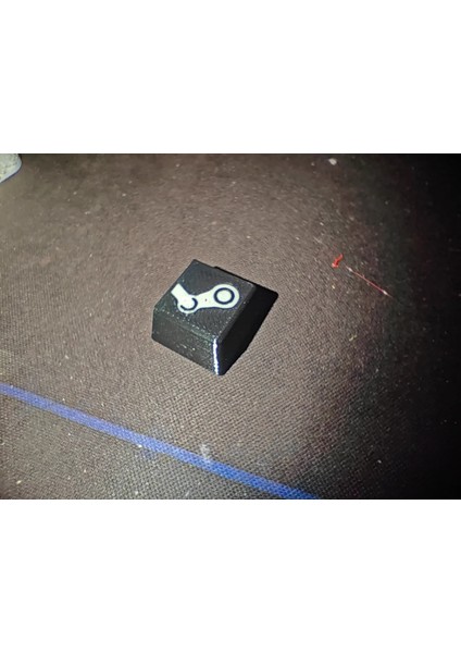 Steam Logolu Keycap | Siyah Renk Mekanik Klavye Tuş Başlığı | Oyun Temalı Tuş – Cherry Mx Uyumlu