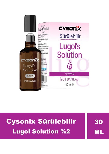 Cysonix Sürülebilir Lugol Solution %2 30 ml