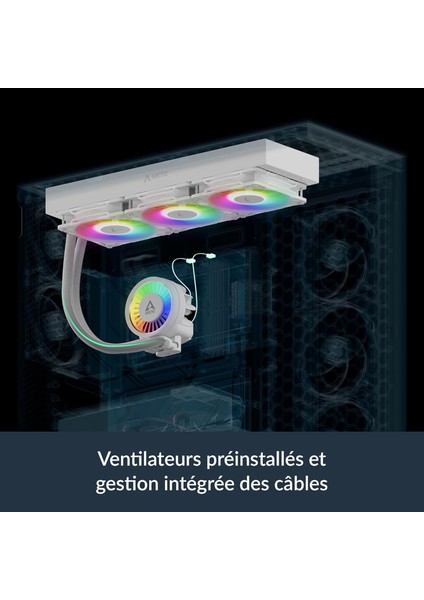 Liquid Freezer Iıı Pro 420 A-Rgb Intel / Amd Uyumlu, 420MM Radyatörlü, 3X14CM P14 Pro A-Rgb Pwm Fanlı, Sıvı Işlemci Soğutucu BEYAZ(ACFRE00189A)