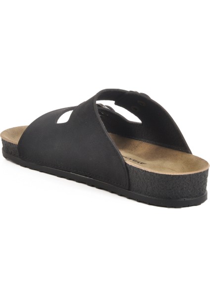 Siyah Çift Tokalı Anatomik Kadın Düz Terlik fırsatları