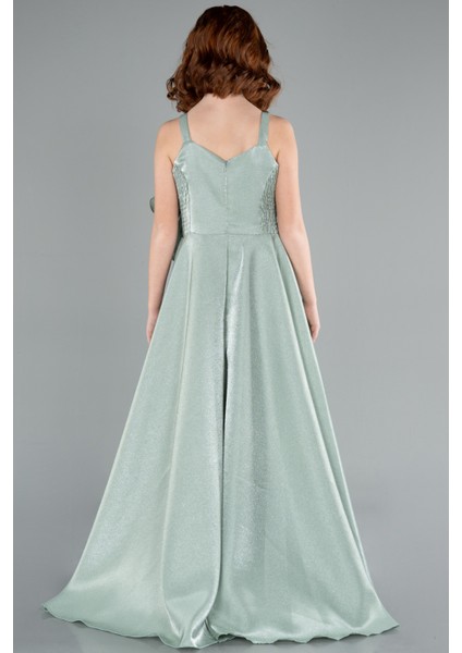 Askılı Gül Detaylı Uzun Kız Çocuk Abiye ABU4831 fiyatları