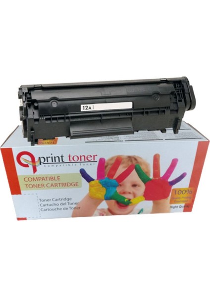 Qprint Toner Hp 12A 2612A Muadil Toner 1010 1012 1015 1018 1020 3020 M100 M1319 LBP2900 LBP3000