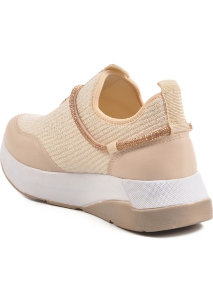 Bej Taş Işlemeli Kadın Sneaker fırsatları