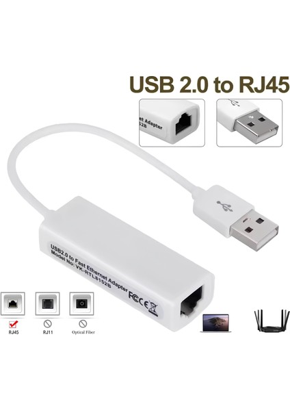 USB to RJ45 Ethernet Adaptör ⚡ 10/100 Mbps USB 2.0 Uyumlu Ağ Dönüştürücü fiyatları