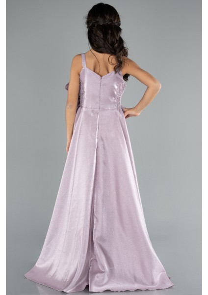 Askılı Gül Detaylı Uzun Kız Çocuk Abiye ABU4831 fiyatları