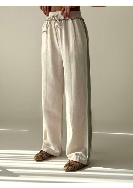 Beli Lastikli Geniş Paça Pantolon Naturel fiyatları