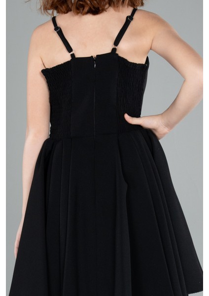 Askılı Eteği Pileli Kısa Kız Çocuk Abiye ABK2298 fırsatları