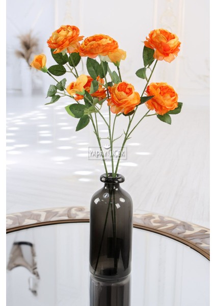 Yapay Çiçek Pastel 3lü Çöl Gülü 60 cm Turuncu