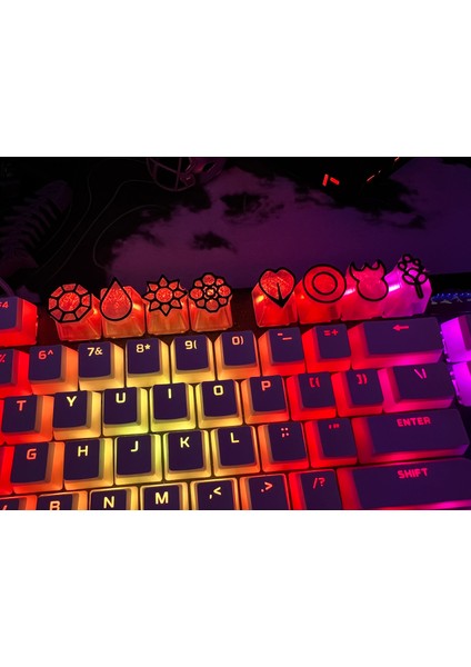 Pokemon Rozet Keycap Seti (8'li) | Işık Geçiren | Rgb Uyumlu | Siyah & Beyaz Renk Seçenekli fiyatları