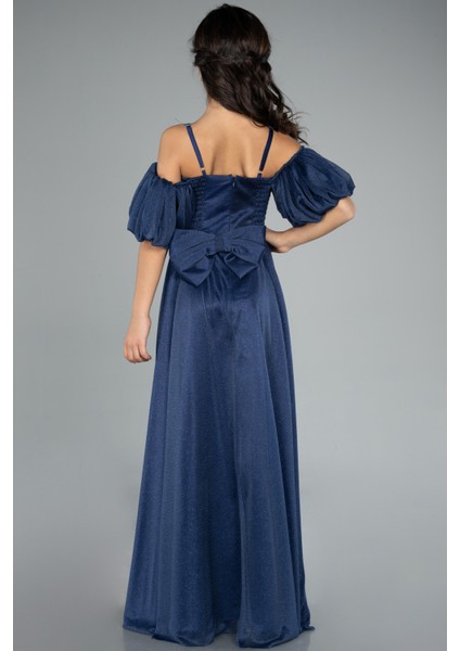 Askılı Kısa Kol Uzun Simli Kız Çocuk Abiye ABU4828 fiyatları