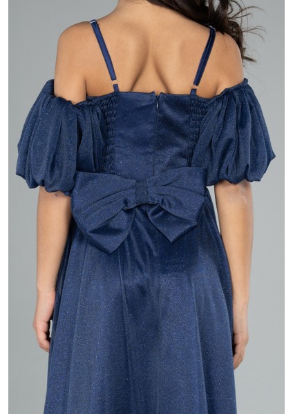 Askılı Kısa Kol Uzun Simli Kız Çocuk Abiye ABU4828 fırsatları