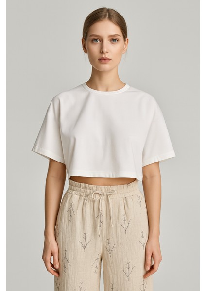 Store Yarasa Kol Crop Bluz – %100 Pamuk, Tok Kumaş indirimleri