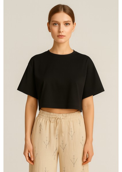 Store Yarasa Kol Crop Bluz – %100 Pamuk, Tok Kumaş modelleri