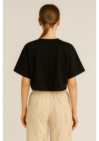 Store Yarasa Kol Crop Bluz – %100 Pamuk, Tok Kumaş indirimleri