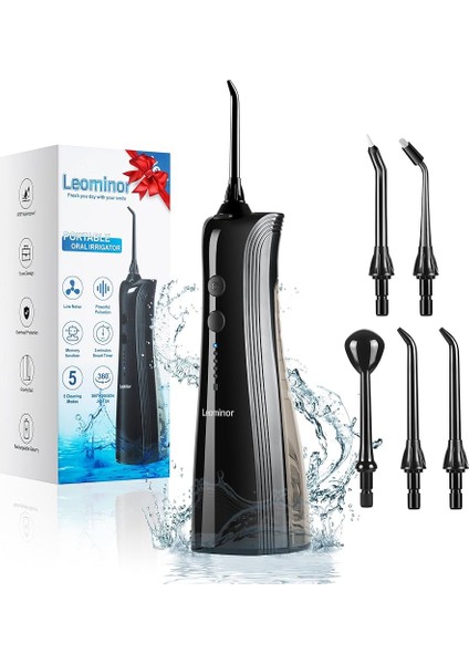 Dişler Için Akülü Su Diş Pensesinde - 5 Modlu Taşınabilir Oral Irrigator, Ipx7 Ev ve Seyahat Için Su Geçirmez Şarj Edilebilir