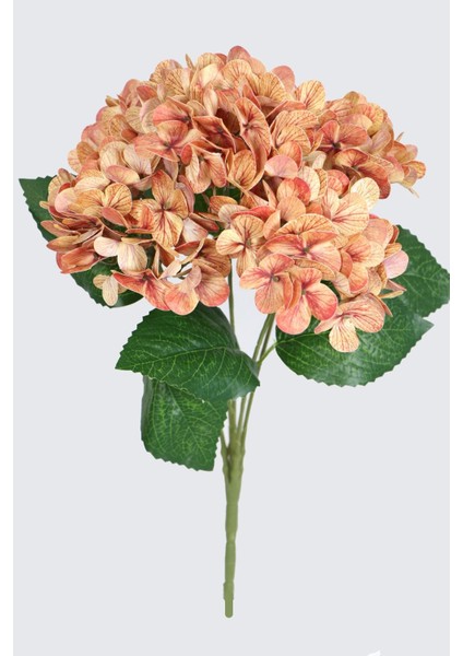 Yapay Lüx 5 Dallı Islak Ortanca Demeti 45 cm Kahve