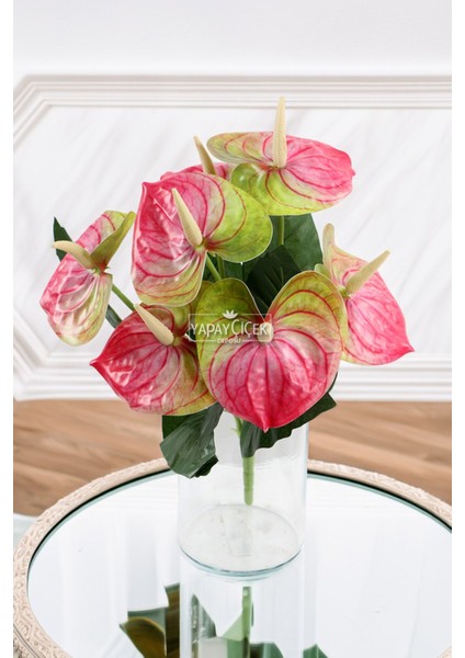 Yapay Islak Antoryum Bitkisi 45 cm Pembe