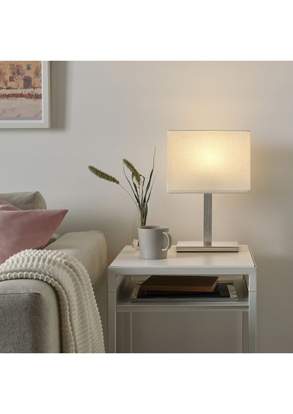 Tomelılla Abajur 36 cm Nikelaj Kaplama Beya Kare E14 Ampul Uyumlu fırsatları