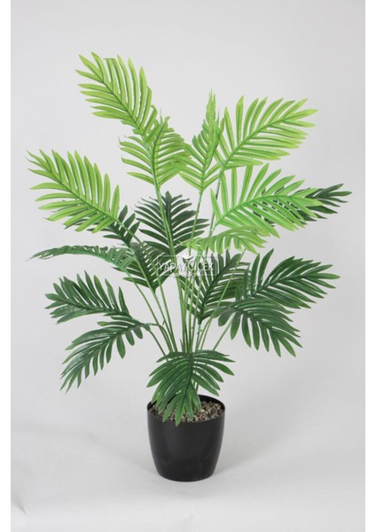 Yapay Areka Ağacı(Palmiye Bitkisi) 18 Yapraklı Siyah Saksıda 80 cm