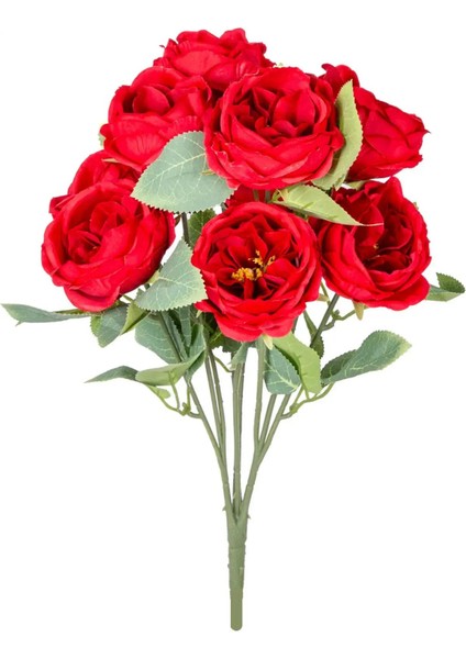Yapay Çiçek 10 Dallı Catalina Rose 45 cm Kırmızı