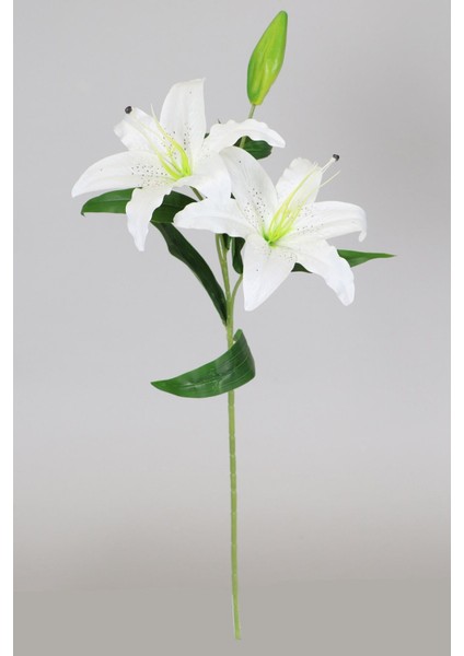 Uzun Dal Beyaz Kaliteli Yapay Lilyum Zambak Çiçeği 70 cm Estetik Görünüm