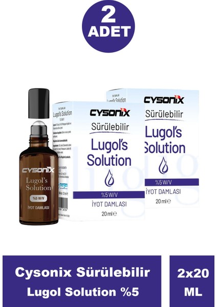 Asfstore Cysonix Sürülebilir Lugol Solution %5 20 ml 2 Adet