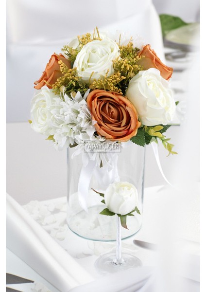 Amber Düşler Gelin Buketi 2li Set