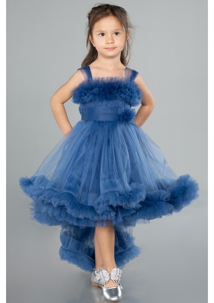 Eteği Fırfırlı Önü Kısa Arkası Uzun Çocuk Abiye ABO112