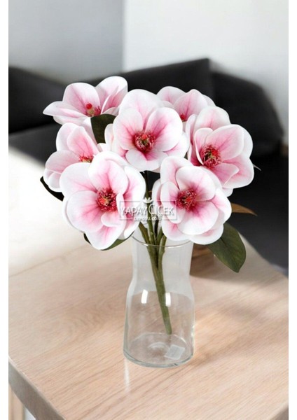 Yapay Premium 7 Dallı Islak Manolya 40 cm Lila