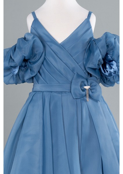 Askılı Kısa Kol Kız Çocuk Abiye Elbise ABU4827 modelleri