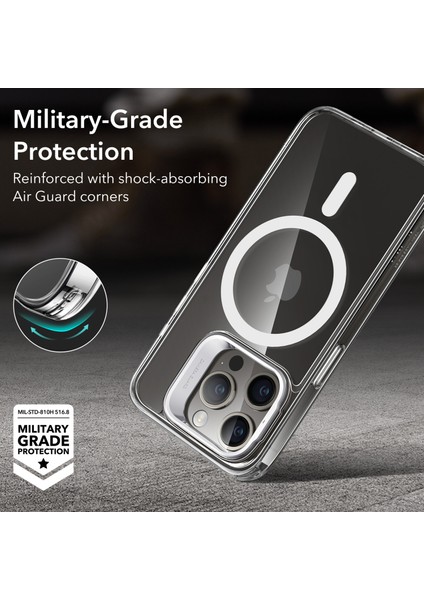 iPhone 15 Pro Halolock Magsafe Classic Hybrid Şeffaf Gri Standlı Kılıf indirimleri