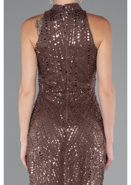 Halter Yaka Boncuklu Uzun Balık Abiye ABU4791 fırsatları